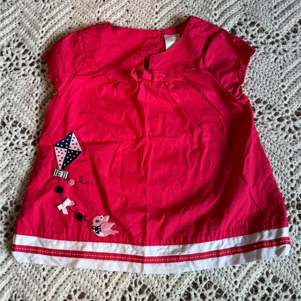Vintage Gymboree 3 Piece Set Pink Kids 3T Shirt & Top Set NWT Tights embroidery